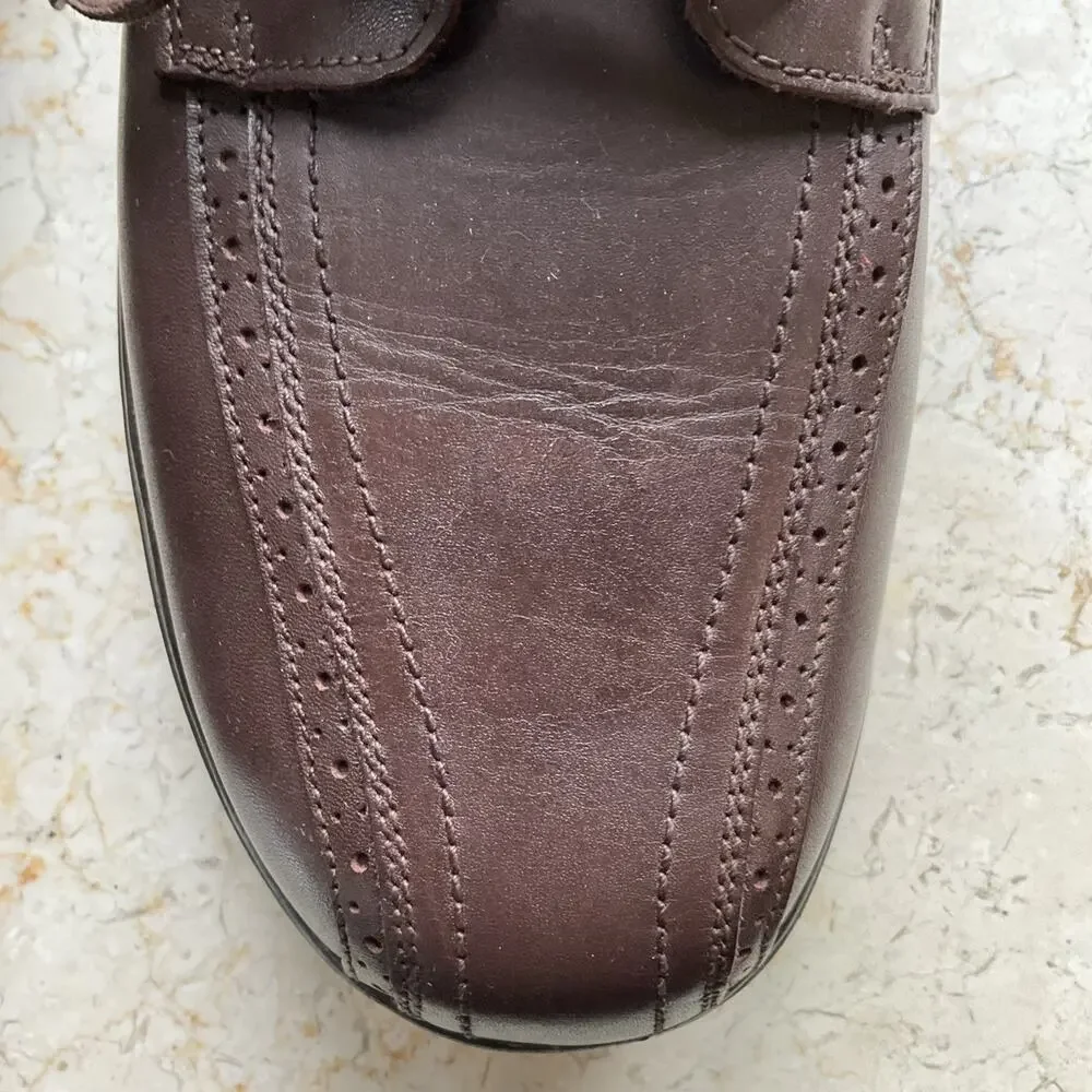 ORTHOFEET #467 Mens‎ size 12 wide Brown Gramercy Leather Shoes Size 12 2E